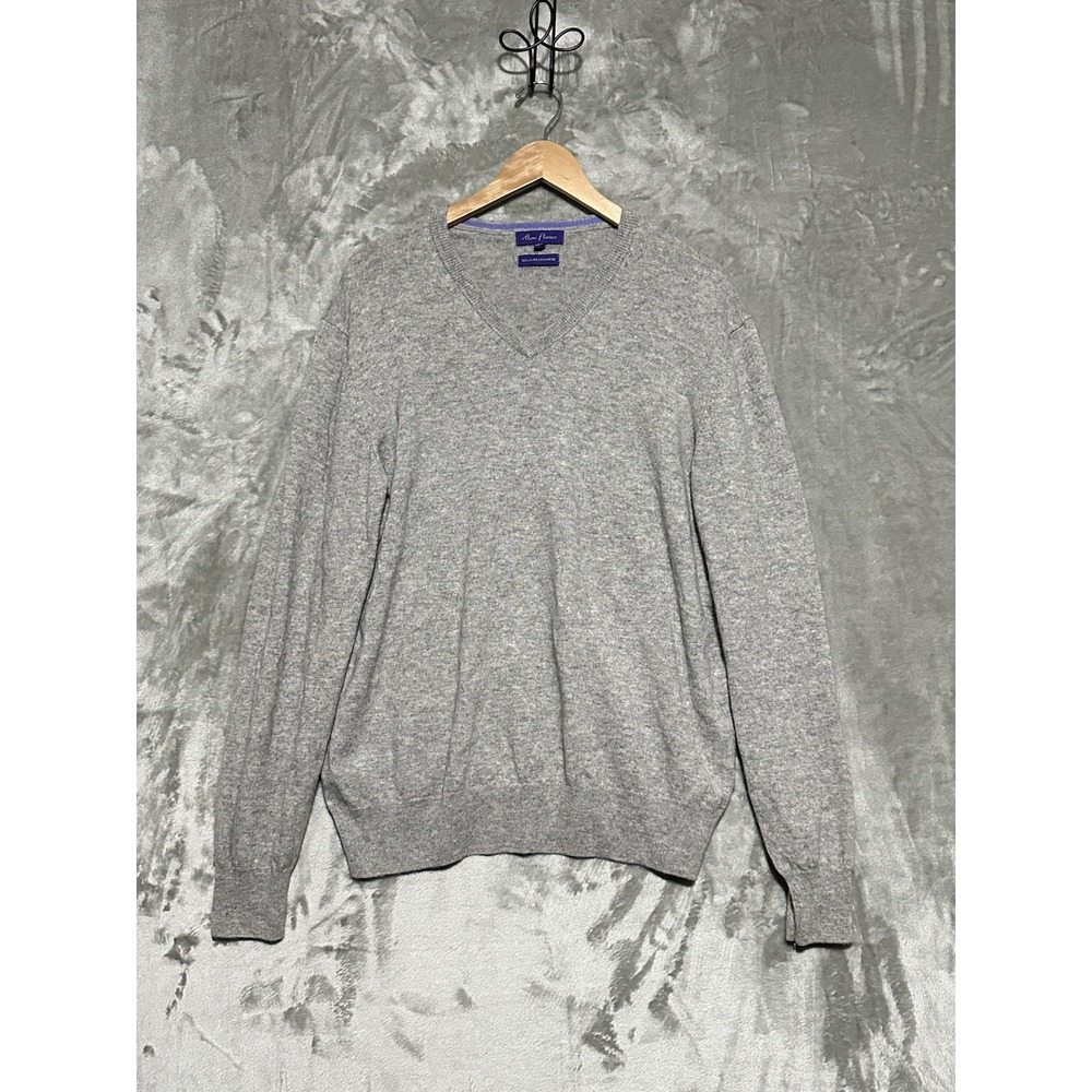 Alan Flusser V Neck Sweater Cashmere Mens XXL Gray Old Money Capsule Ivy League